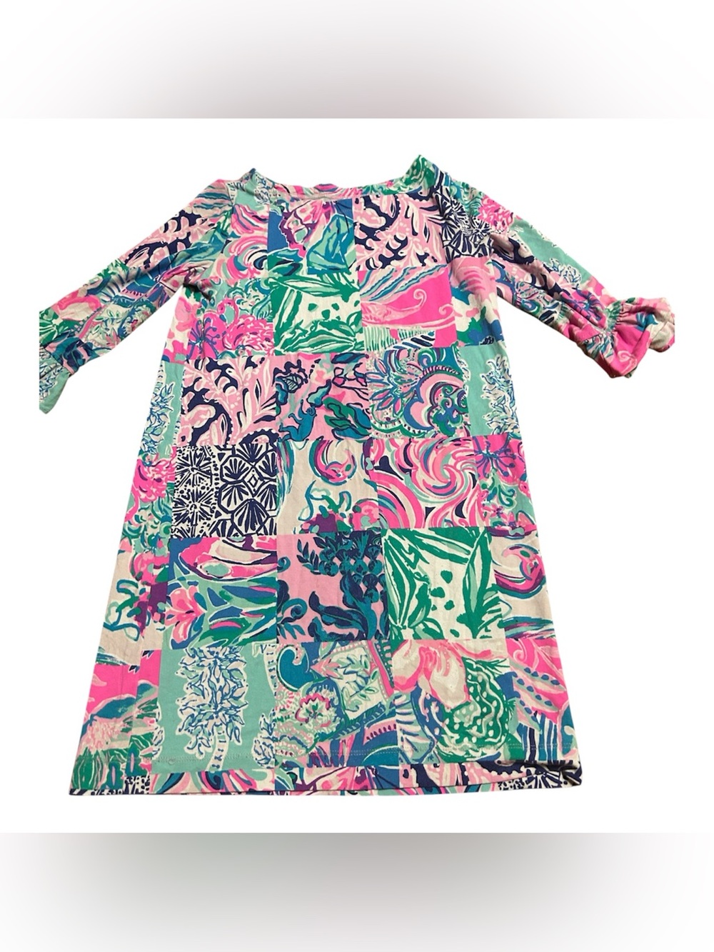 Lilly Pulitzer Multicolor Pink Teal Navy Shift Dress